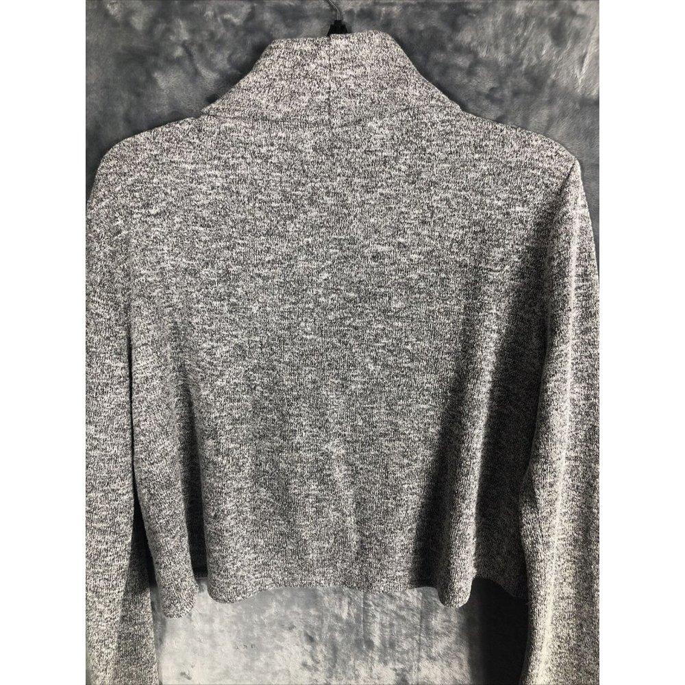 White House Black Market Women’s Sweater Gray Metallic Cowl Neck - Picture 2 of 14